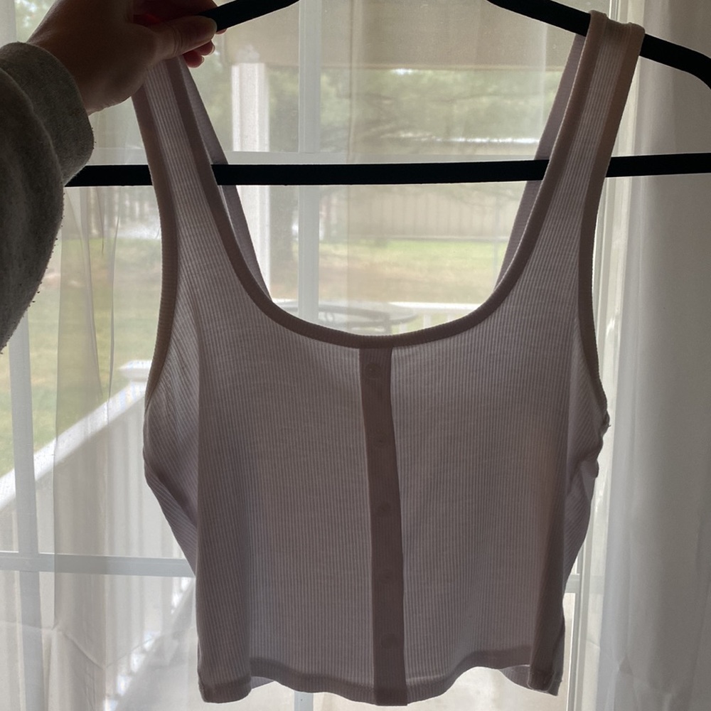 White Button Down Crop Top